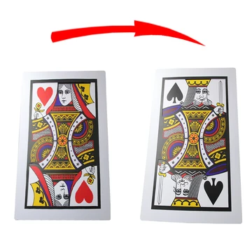 1 бр. Открий Кралица Гигантска карта (30*45 см) Три Карти Monte Червена Задна Магически Трик Сценична Магия Класически Трик