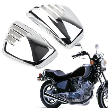 1 Чифт Хром Мотоциклетът Батерия Страничния Обтекател Защитно покритие За Yamaha XV700 750 1000 1100 Virago 1984-2020 ABS Пластмаса
