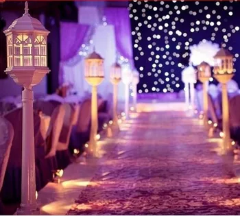 120 см височина бял метален свещник навес фенер сватбена Път Води Сватбен Мол Отвори Подпори за доставка
