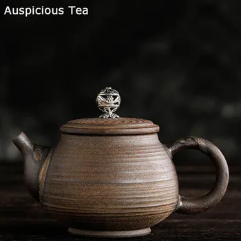 150 мл Японски Стил Груба Керамика Чайник Китайски Чай Комплект Керамични Кунг-фу Чай Гърне Ръчно изработени Ретро Единични Супени Индивидуални Саксии