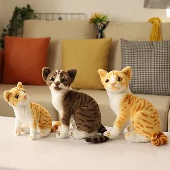 27 см Моделиране на Американската Късокосместа Котка Плюшен Реалистична Кукла, домашни Любимци, Играчки За Домашни Любимци Мека Мека Възглавница За Животни Кукла За Деца