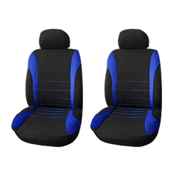2X Седалка за предните седалките, въздушни възглавници, Готови Спортни Ковшеобразные Калъфи за седалки, Комплект от 2 теми, Автомобилни седалките (черно + синьо)