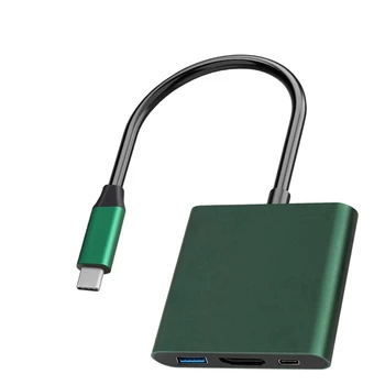 3 В 1 адаптер-USB хъб-C, 4K @ 30Hz Type C към HDMI-съвместим с докинг станция USB 3.0 PD за вашия десктоп на лаптопа, KT301