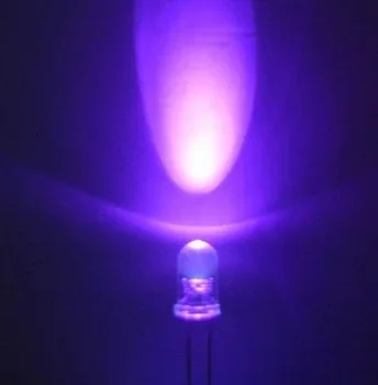 500 бр./лот LED 5 мм F5 UV-мъниста мъниста лилаво, лилаво втвърдяване луминесцентна контролна лампа за сигурност лампа за комари скорпион