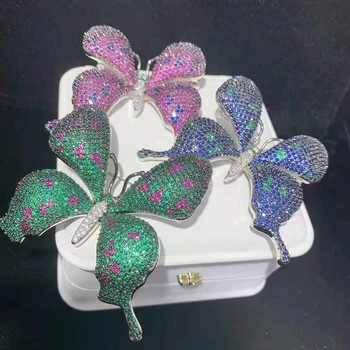 55x55 mm Дамски Висококачествени Модни брошка в стил Пеперуди За Жени, подаръци За празник и рожден ден, 1 Чифт