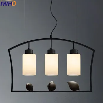 IWHD 3 глави Стъклен Модерен Окачен Лампа Модерен Iron LED Окачен Лампа S Птица Окачен Лампа, Окачена Лампа Лампа