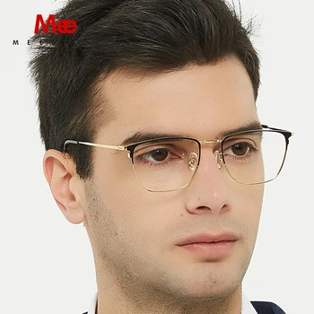 Meeshow Мъжки Титанов Очила В Рамка, Ултра-Леки Оптични Квадратни Очила По Рецепта 2020 Нови Пълни Недалновидни Очила Gafas Oculos