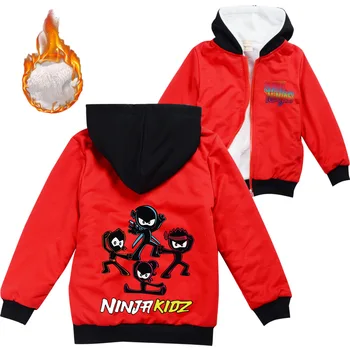 Ninja Kidz/Детски дрехи, Палта за момичета с анимационни герои, зимни памучни Детски паркове, Палто с цип за малки момичета, детски яке за деца от 8