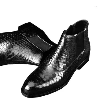 ourui true ново записване, мъжки обувки от кожа на питон, бизнес мъжки обувки от змийска кожа, мъжки обувки с ръчно управление