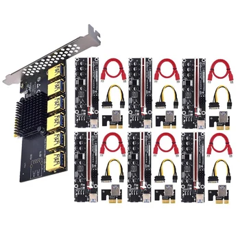 PCI Express Фактор PCIE от 1 до 6 порта USB 3.0 Хъб PCI Express 1X 4X, 8X 16X VER011 PRO Удължител Странично За Майнинга БТК
