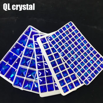 QL Crystal Цвят AB Квадратен шият Кристал Кристал Кристал Flatback за сватбена Рокля DIY дрехи обувки чанти аксесоари