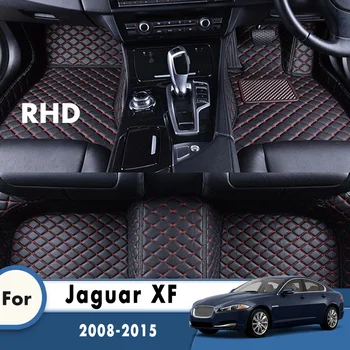 RHD Автомобилни Постелки За Jaguar XF 2015 2014 2013 2012 2011 2010 2009 2008 Килими по Поръчка Автоаксесоари Подкладочные Накладки За Краката