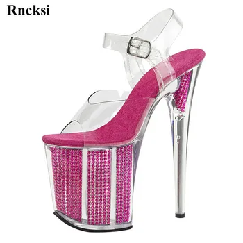 Rncksi/ Дамски сандали на платформа с джапанки, рокля, на висок ток 20 см, Нов дамски обувки