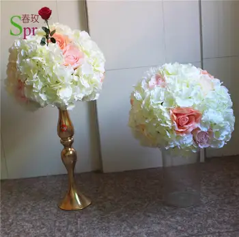 SPR Безплатна доставка! сватбена път води изкуствени цветя, топката настолни цветя централно украса цветни топки за украса