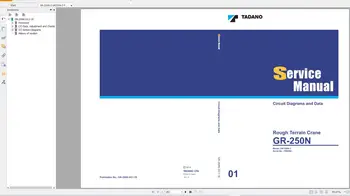 Tadano Crane GA GR, GS GT 6.0 GB PDF Ръководство поддръжка схема, Ръководство за експлоатация и техническа поддръжка на DVD