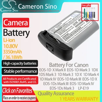 Батерия CameronSino за Canon EOS-1D X Mark II, 1D X 1DS Mark 3 1D Mark 3 1D Mark 4 1D Mark IV е подходящ за батерия на фотоапарат Canon LP-E19