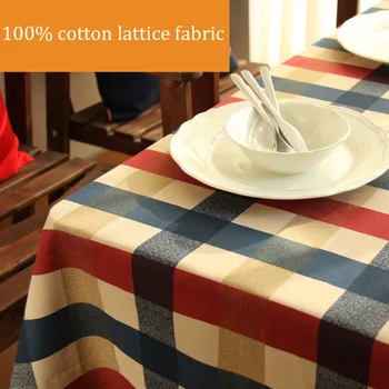 Безплатна доставка 50x150 см Средиземноморски стил 100% памук решетчатая плат САМ покривка/плат за пердета/кърпа за дивана/Портфейла
