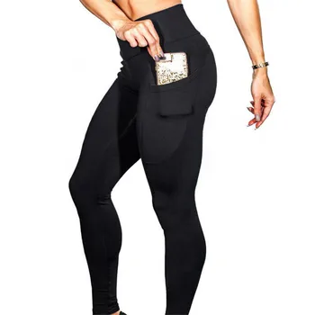 Горещ джоб за Мобилен телефон стил ежедневни панталони, спортни дамски гамаши за йога за жени