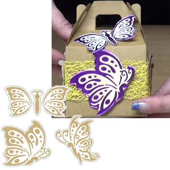 Елегантни Щампи за Рязане на метал с Пеперуди На 3 Печата с Пеперуди За Направата на Картички 2020