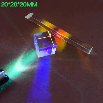 Кубическая дъгова снимка на шест двустранен светлина с Цвят на призмата модул за Обучение експеримент Универсален Магически Трипризм