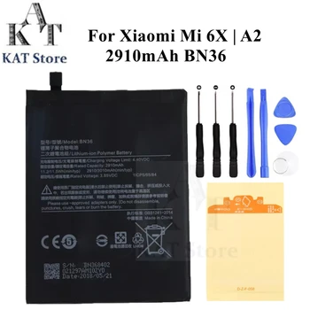 Литиево-Полимерна Батерия за Мобилен Телефон За Xiaomi Mi 6X A2 2910 ма BN36 Акумулаторна Батерия Дубликат Част Замяна