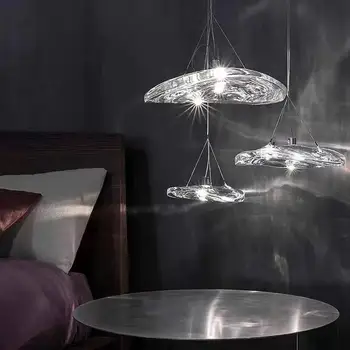 Луксозен стъклен полилей Biewalk Modern Light се използва за креативно нестандартно осветление на интериора хол, кабинет и спални