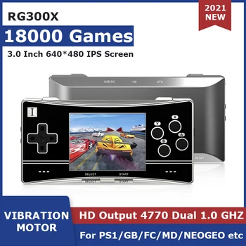 Новата Портативна игрова конзола RG300X в ретро стил с 18000 Игрални Эмуляторами За PS1/MD/FC/GB Преносим Игри плейър HD Изход 3,0 