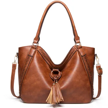 Ретро Дамски чанти на рамо, изкуствена кожа, луксозни Дизайнерски чанти европейски стил, женски, меки чанти, големи вместительные чанти-незабавни посланици, обикновен