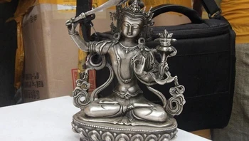 Тибет Бял Меден silver най-висока през август, Бодхисатва, клан-ин Манджуист Гуаньинь статуя