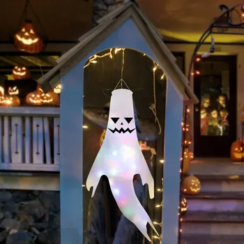 Украса за Камината, за да Мантия Хелоуин Илюзорен Лампа, Окачена Spookyghost Закрит Флаг Домашни Акценти на Празничната Украса